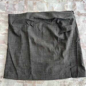 Mango Black and Gray Houndstooth Pencil Skirt